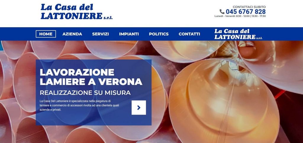 Credits sito web per la nostra attività a Verona